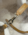 CD Toujours 28.5 Camel Brown Cowhide And Fur Gold Hardware