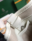 PETIT FLOT BUCKET BAG 22 IN WHITE GOYARDINE CANVAS AND LAMBSKIN TRIM