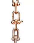 HARDWEAR LARGE LINK PINK GOLD PAVED DIAMOND BRACELET