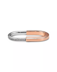 LOCK RING TOW-FINGER ROSE AND WHITE GOLD DIAMONDS