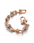 HARDWEAR LARGE LINK PINK GOLD PAVED DIAMOND BRACELET
