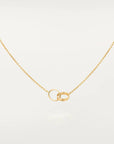 LOVE NECKLACE DOUBLE RING GOLD