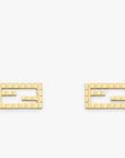 FF BAGUETTE MOTIF SHAPED GOLD EARRINGS