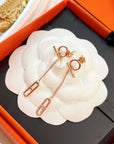 HM CHAINE D'ANCRE DROP PINK GOLD EARRINGS