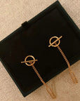 HM CHAINE D'ANCRE DROP PINK GOLD EARRINGS