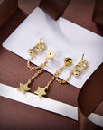 PETIT CD STAR GOLD DIAMOND EARRINGS