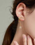 PETIT CD STAR GOLD DIAMOND EARRINGS
