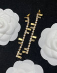 FF LOGO DROP GOLD DIAMOND EARRINGS
