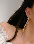 FF LOGO DROP GOLD DIAMOND EARRINGS