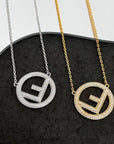 F LOGO NECKLACE FULL DIAMOND