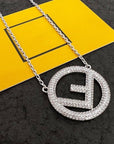 F LOGO NECKLACE FULL DIAMOND