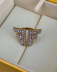 FF LOGO GOLD DIAMOND RING