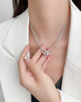 HARDWEAR DIAMOND PEDANT DOUBLE CHAIN NECKLACE
