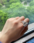 CROISETTE LARGE SILVER RING