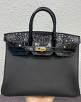 HM BIRKIN 30CM BLACK CROCODILE AND TOGO LEATHER GOLD HARDWARE