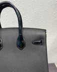 HM BIRKIN 30CM BLACK CROCODILE AND TOGO LEATHER GOLD HARDWARE