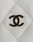 CC 25C Hobo Bag 21.5cm Top Handle White Grained Calfskin