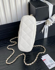 CC 25C Hobo Bag 21.5cm Top Handle White Grained Calfskin