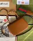 BAMBOO TOP HANDLE BAG 21 IN BROWN CALFSKIN