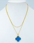 CLOVER GOLD TURQUOISE NECKLACE
