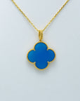 CLOVER GOLD TURQUOISE NECKLACE