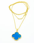 CLOVER GOLD TURQUOISE NECKLACE