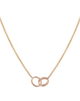 LOVE NECKLACE DOUBLE RING PINK GOLD