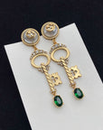 KEY SHAPED DANGLE GG EARRING