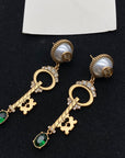 KEY SHAPED DANGLE GG EARRING