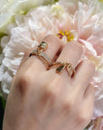HM KELLY CLOCHETTE DOUBLE RING IN ROSE GOLD WITH DIAMONDS