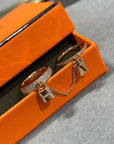 HM KELLY CLOCHETTE DOUBLE RING IN ROSE GOLD WITH DIAMONDS