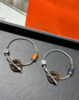 HM BLACK CIRCLE SILVER BRACELET