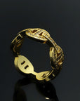 HM CHAINE D'ANCRE ENCHAINEE GOLD RING DIAMONDS