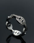 HM CHAINE D'ANCRE ENCHAINEE GOLD RING DIAMONDS