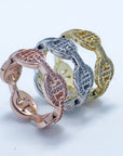 HM CHAINE D'ANCRE ENCHAINEE GOLD RING DIAMONDS