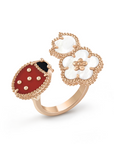 LUCKY SPRING 3 MOTIF PINK GOLD RING