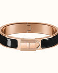 H LOCK BLACK PINK GOLD BRACELET 12MM