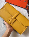 Hermes Jige Elan 29 Clutch In Yellow Epsom Leather