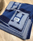HM Avalon Throw Blanket Marine Wool Cashmere
