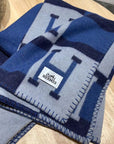 HM Avalon Throw Blanket Marine Wool Cashmere