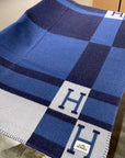 HM Avalon Throw Blanket Marine Wool Cashmere
