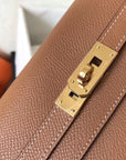 Kelly Long Wallet 20cm Brown Epsom Leather