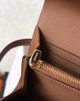 Kelly Long Wallet 20cm Brown Epsom Leather