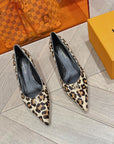LV SINGLE LOW HEEL PUMP YELLOW LEOPARD