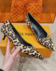 LV SINGLE LOW HEEL PUMP YELLOW LEOPARD