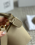 LOE MINI 18 PUZZLE BAG IN DARK CREAM CALFSKIN