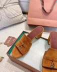 LP 25C Summer Charms Mules 55MM Kyoto Orange Suede 215032