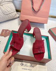 LP 25C Summer Charms Mules 55MM Merlot Pink Suede 215024
