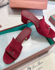 LP 25C Summer Charms Mules 55MM Merlot Pink Suede 215024