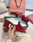 LP 25C Summer Charms Mules 55MM Merlot Pink Suede 215024